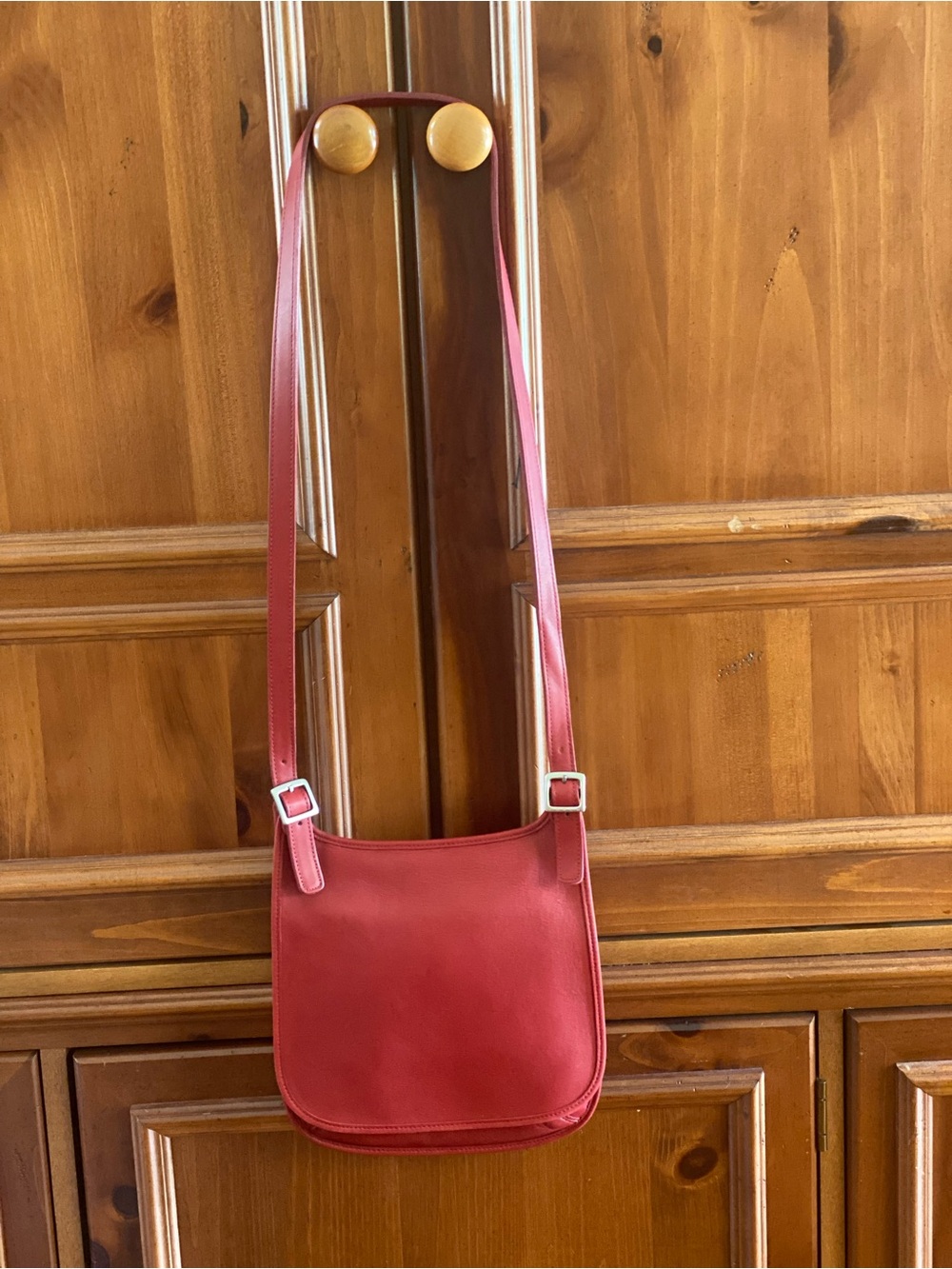 Vintage Coach Red Slim Hippie Flap 9135 with Adjustable Strap